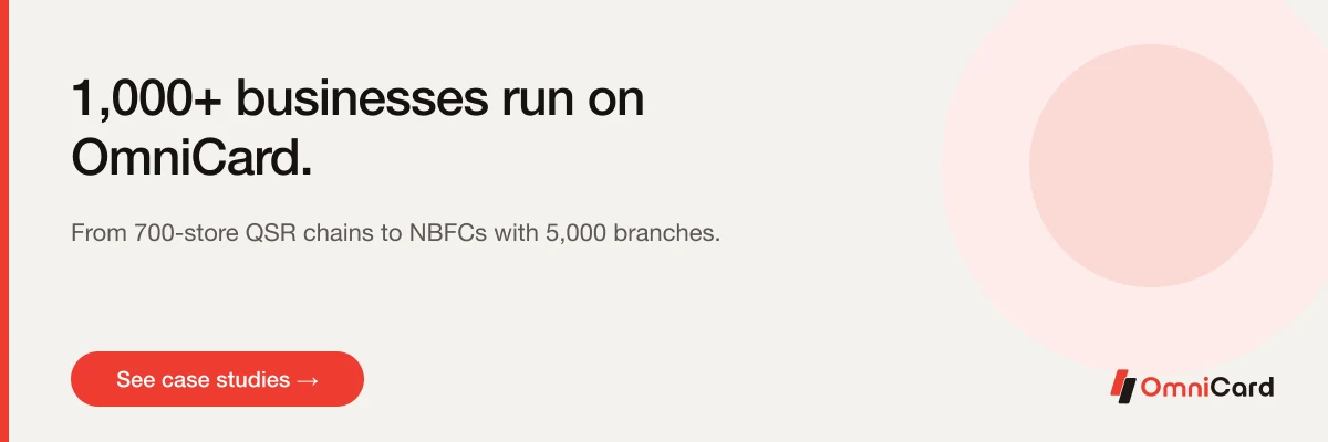 1,000+ businesses run on OmniCard. From 700-store QSR chains to NBFCs with 5,000 branches.
