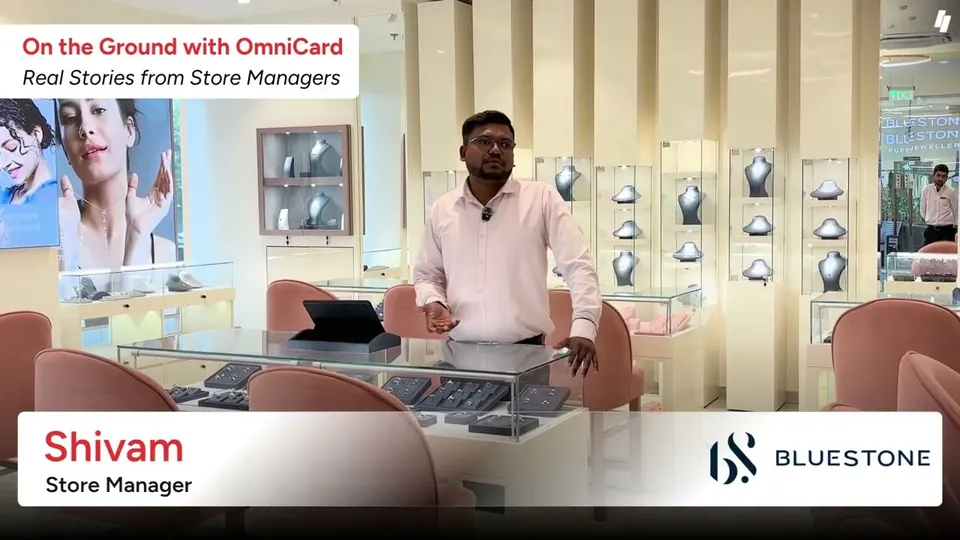 Shivam, Store Manager at BlueStone, in the store