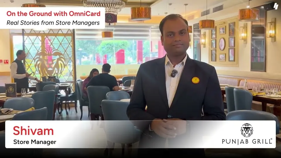Shivam, Store Manager at Punjab Grill, in the store