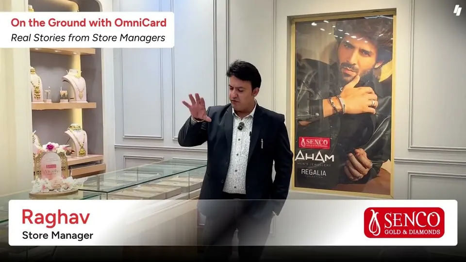 Raghav, Store Manager at Senco Gold, in the store