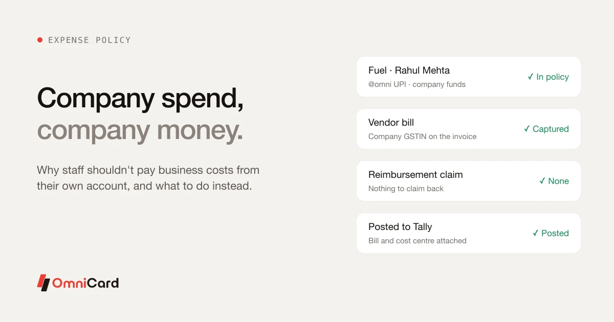Why Employees Shouldn't Pay Company Expenses From Their Own Account