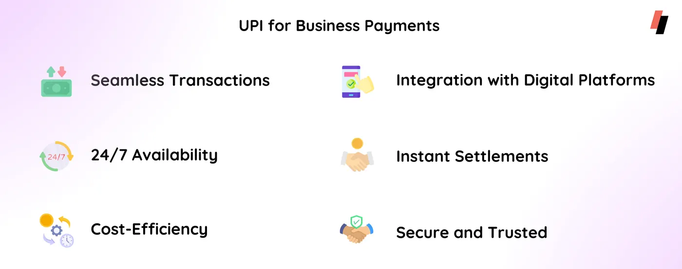 UPI for business payments, benefits of UPI for business payments