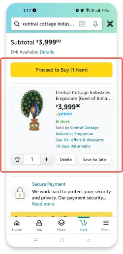 Paying online with the OmniCard RuPay gift card 1